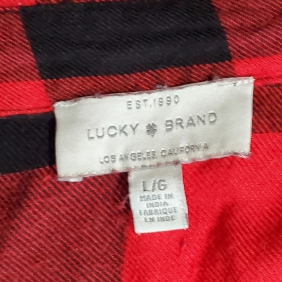 LUCKY BRAND classic flannel button down L - Picture 3 of 5